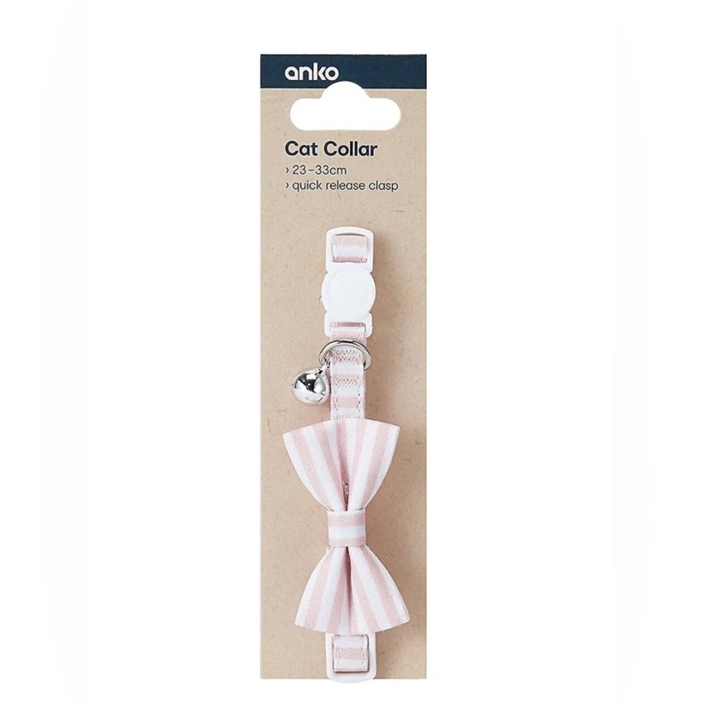 Pink & white cat bow tie NWT